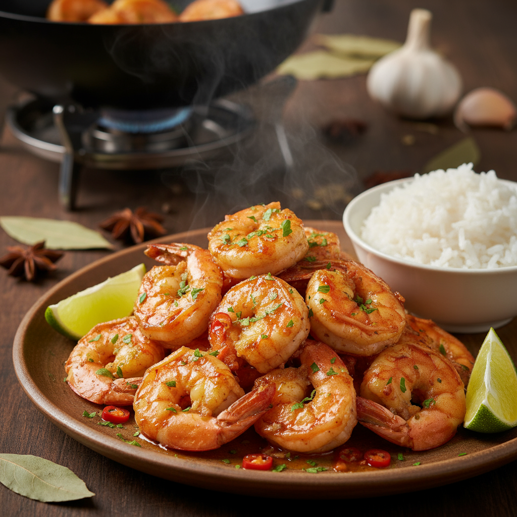 Γαρίδες σωτέ με Sprite και&nbsp;λάιμ