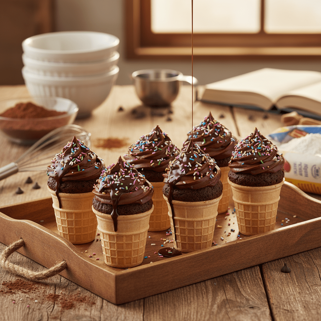 Κέικ μέσα σε χωνάκι&nbsp;παγωτού