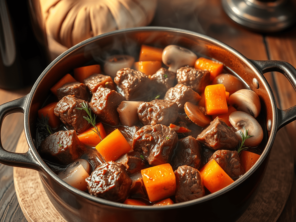 Μοσχαράκι με κόκκινο κρασί και&nbsp;λαχανικά!