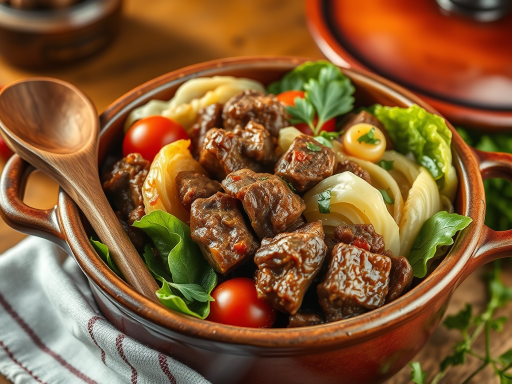 Μοσχάρι μαγειρευτό με&nbsp;λάχανο